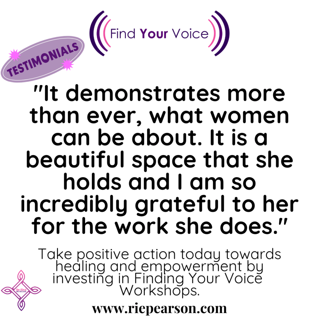 It demonstrates more than ever what women can be about It is a beautiful space thaat she holds and I am so incredibly grateful to her for the work she does